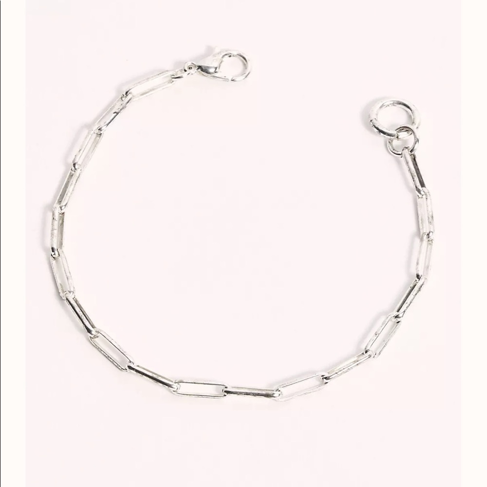 NWT Free People Silver Paperclip Link Bracelet